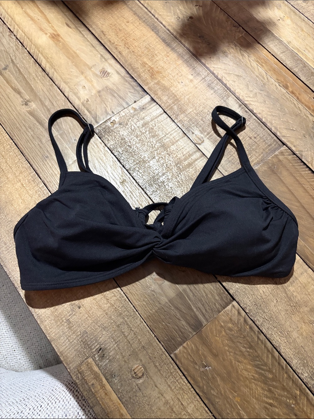 Athleta Black Twist-Front swim top small